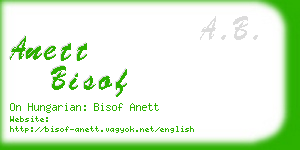 anett bisof business card